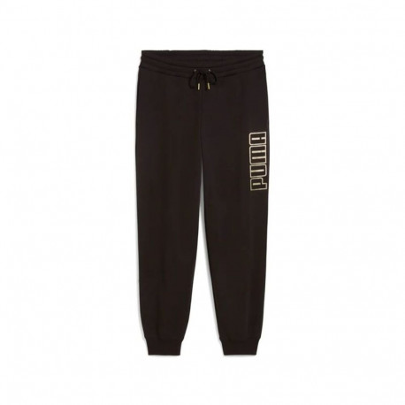 Long Sports Trousers Puma Maximal Metallic Sweatpants Black Lady - XS