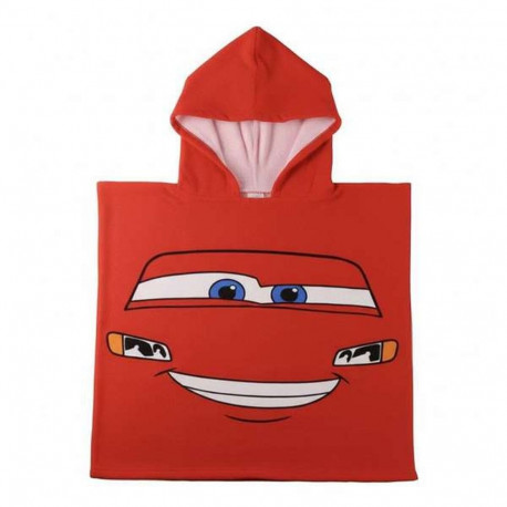 Poncho-Towel with Hood Cars Red 55 x 77 cm