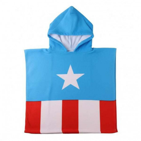 Poncho-Towel with Hood The Avengers Blue 55 x 77 cm