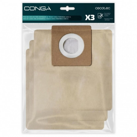 Cecotec Replacement Bag for PowerBag 4000 XL Vacuum 3-Pack Brown