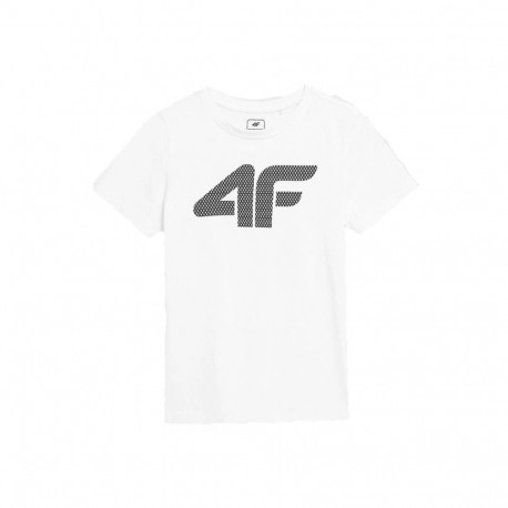Child's Short Sleeve T-Shirt 4F White - 14-15 Years