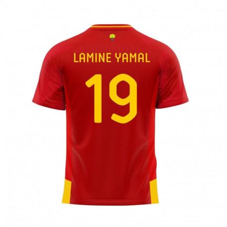 Children's Short Sleeved Football Shirt RFEF Lamine Yamal 19 Red - 6