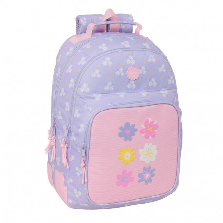 School Bag Safta Bouquet Pink Lilac 32 x 42 x 15 cm