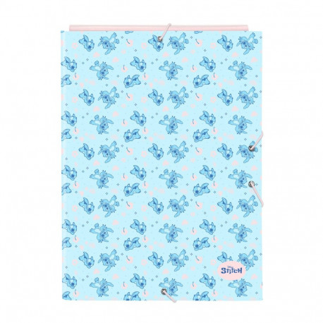 Ring binder Lilo & Stitch Ohana Blue Light Pink A4 26 x 33.5 x 2.5 cm