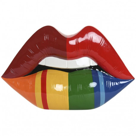 Seinakaunistus Home ESPRIT Mitmevärviline Huuled Linna 49,5 X 6,5 X 31,5 CM