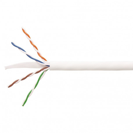 Keerdpaarkaabel Cat6 U/UTP 4x2x0,5 ühekiuline 23AWG LSZH B2ca valge 305m/kast
