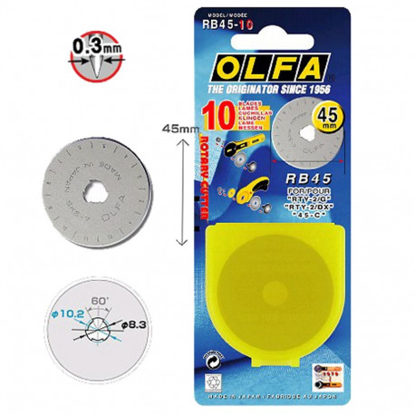 OLFA RB45-10 knife blade, 10 pcs (45mm)