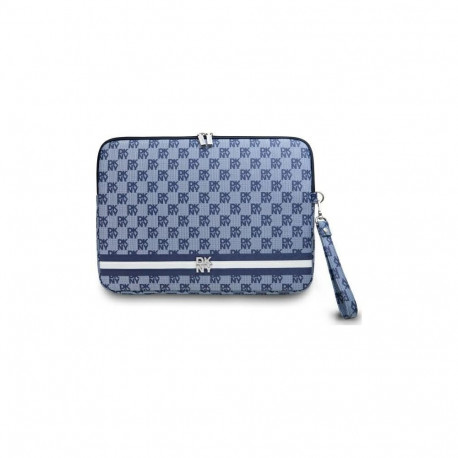 DKNY DKNY Sleeve Checkered Pattern Printed Stripes 14" Laptop Case - Blue