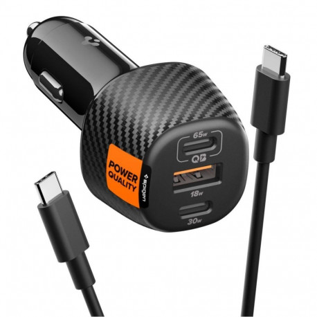 Spigen Spigen Essential EV1133 3-port car charger - black