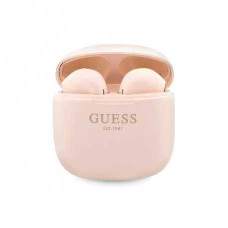 Guess Bluetooth headphones GUTWST26PSP TWS + docking station pink/pink Classic EST Log Pink
