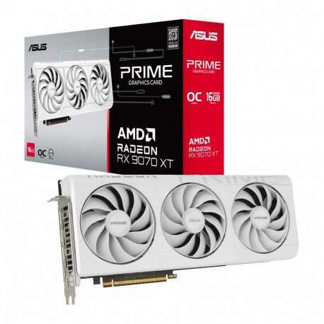 Asus Prime Radeon RX 9070 XT White OC Edition 16GB GDDR6 | AMD | 16 GB | Radeon RX 9070 XT | GDDR6 |