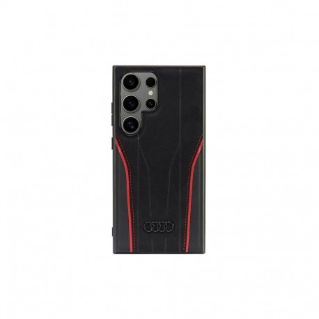 Audi Audi Genuine Leather MagSafe S24 Ultra S928 black-red hardcase AU-TPUPCS24U-R8/D3-RD