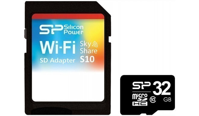 Silicon Power mälukaart microSDHC 32GB + adapter Sky Share S10