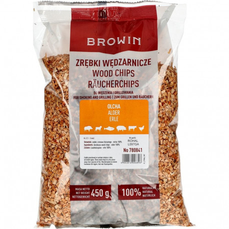 Wood chips for smoking/grilling, alder, 450 g, class 2 BROWIN 780841