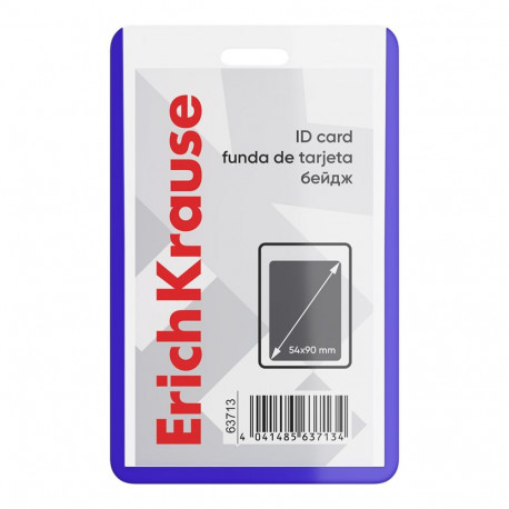Kaardihoidja ERICH KRAUSE 54x90mm vertikaalne läbipaistev sinine