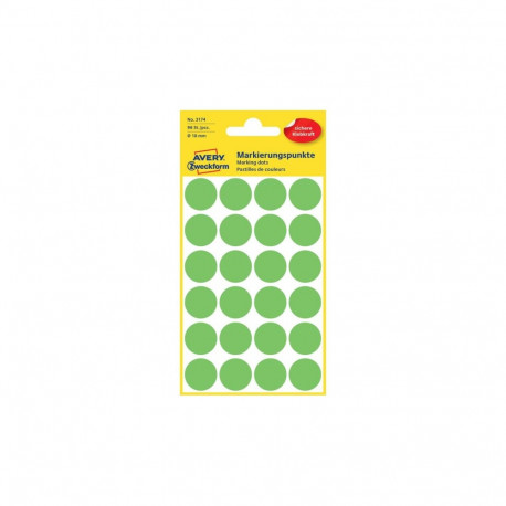 Kleebisetikett AVERY Zweckform Q18mm neoonroheline 96 tk