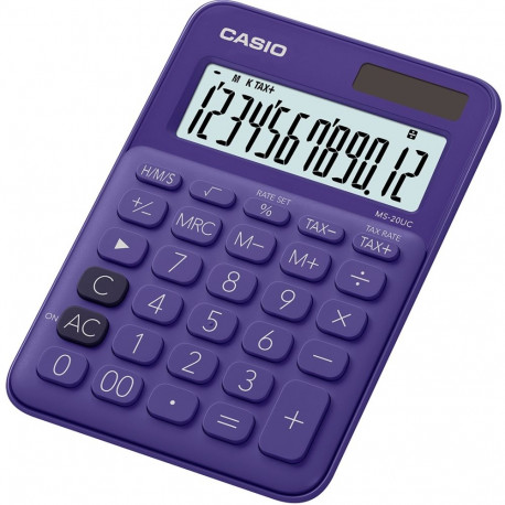 Lauakalkulaator Casio MS-20UC-Purple - 12 kohaline, tava- ja päikesepatarei, 110gr, 23x106x150mm, Ca