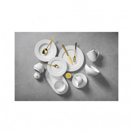 kauss vertikaalsed triibud valge 15cm