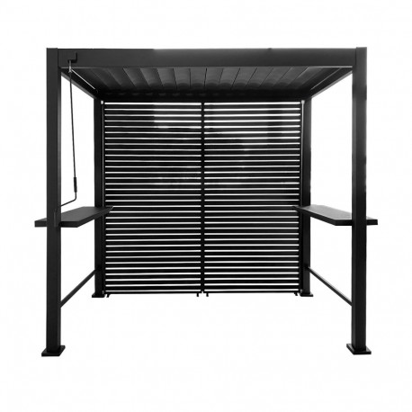 Back wall for gazebo MIRADOR BBQ, dark grey