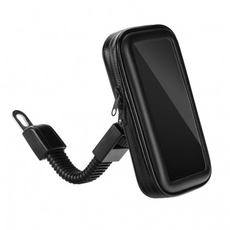Motorcycle holder for mobile phone waterproof with zip ( 5,5" - 6,3" ) black