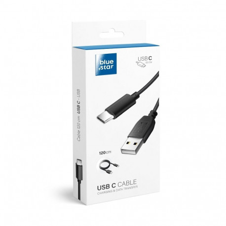 Cable USB A to USB C Blue Star Lite 3A 1,2 m black