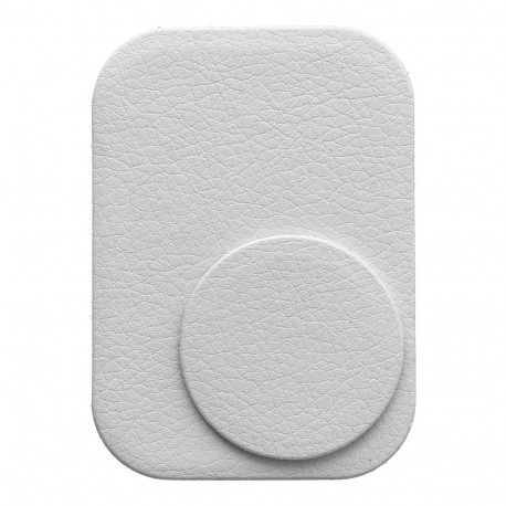 Badge for magnet car holder with leather silver