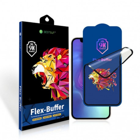 5D Hybrid Glass for iPhone 13 MINI with Antibacterial Coating Biomaster Bestsuit Flex-Buffer black