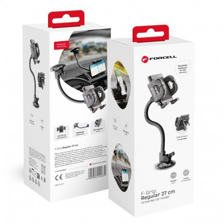 Car phone holder Forcell F-Grip Regular 27 cm windshield / dashboard / air vent black