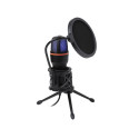 Condenser Microphone Art with membrane, standing, illuminated tripod AC-02 black