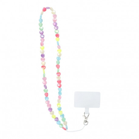 PIXIE Phone lanyard, Phone pendant / cord length 68cm (34cm in the loop) / on neck - hearts