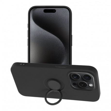 Case for iPhone 15 PRO Silicone Ring black