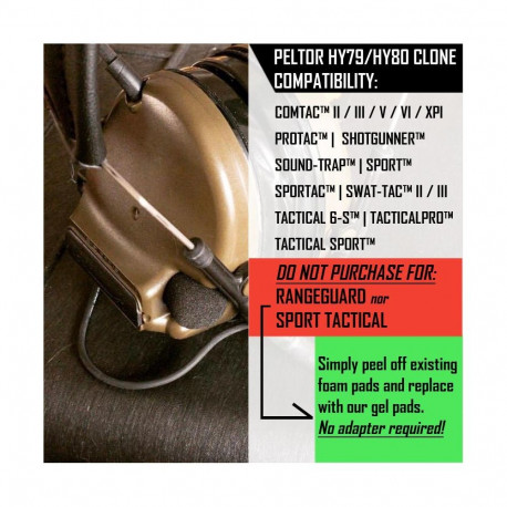 1 Pair of adapter plates for Peltor headsets for COMTAC or similar (HY80,HY79;HY83 Hygiene kit  plat