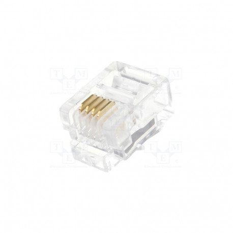 RJ11W Connector:RJ11;plug;PIN:4;IDC,crimped,on cable