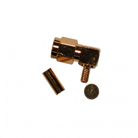 SMA-01-05-1-L-TGG SMA isane pistik joodetav-pigistatav nurgaga RG174