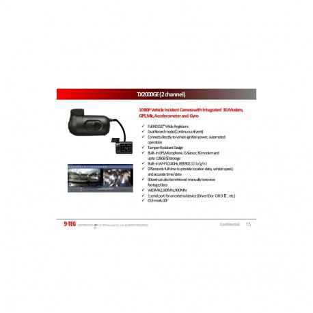 TX2000GE Full HD (1080P) 3G Enabled Vehicle Recorder with built-in GPS, Gyro, 3-Axis G-Sensor, Mic, 