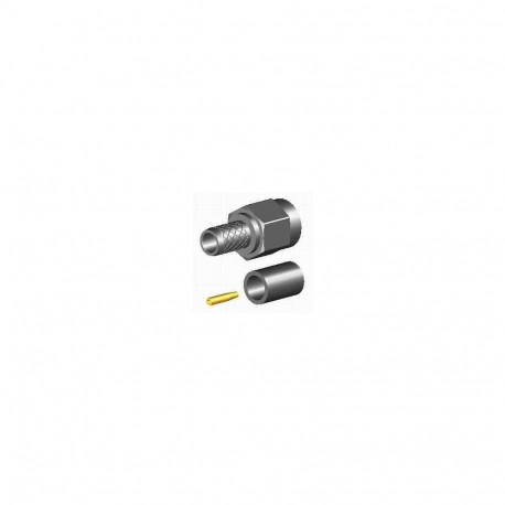 RP-SMA male plug crimp-solder RG213
