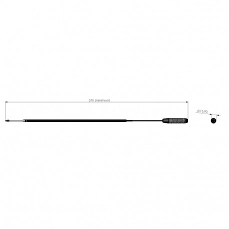 DK27F antenna whip 600mm for mounts with M6 thread VOLVO/SCANIA