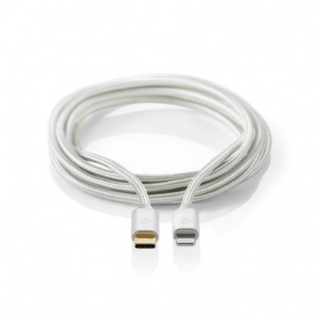Nedis Apple Lightning kaabel 8-Pin isa - USB-C, 1.00m, Aluminium
