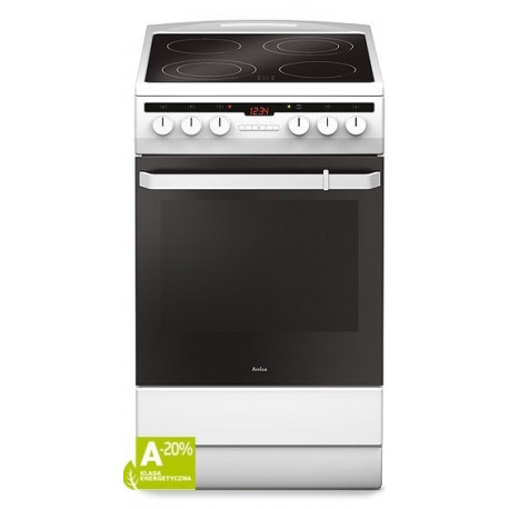 The Amica 58CE3.315HTaQW is a freestanding electric ceramic cooker. Below are its p