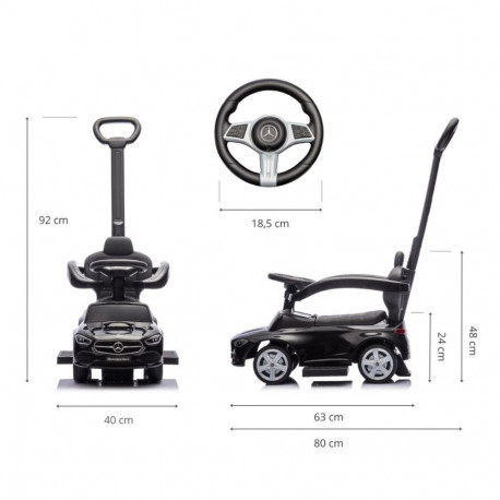 Pojazd z rączką mercedes c-class czarny