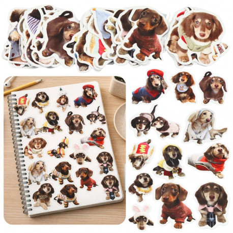 Zestaw Naklejki Z Pieskami Spaniel Papierowe Do Ozdabiania 50 szt.