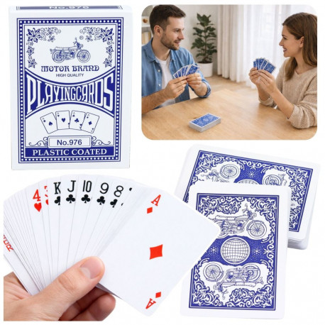 Klassikalised mängukaardid plastikkattega sinine pakk