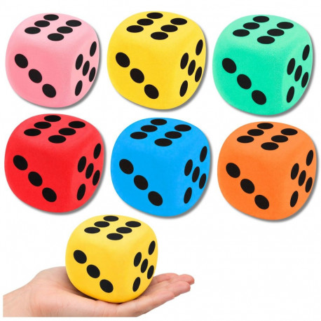 suur vahtplastist mängu- ja hariduslik täring, mix 8 cm