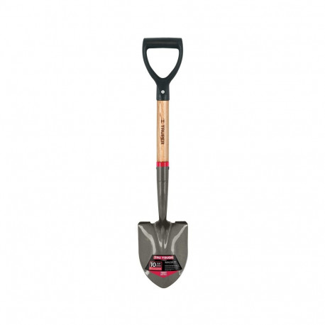 Truper small round point shovel with wooden shaft D-grip handle, 72cm