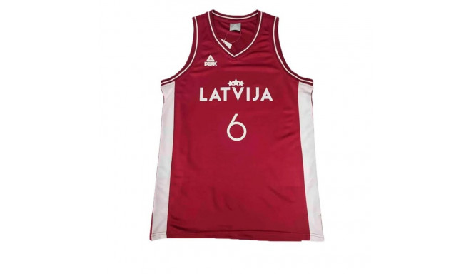 Basketball shirt Peak Latvija 6 - Porzingis White Brown
