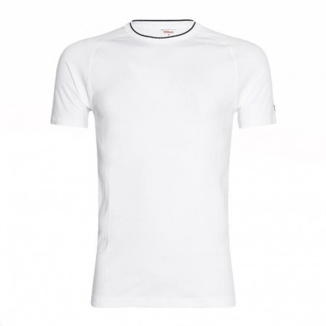 Lühikeste varrukatega T-särk, meeste Wilson Wilson Team Seamless Crew Valge Padel - XL