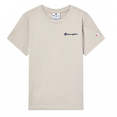 Child's Short Sleeve T-Shirt Champion Icons Contrast Beige - 13-14 Years