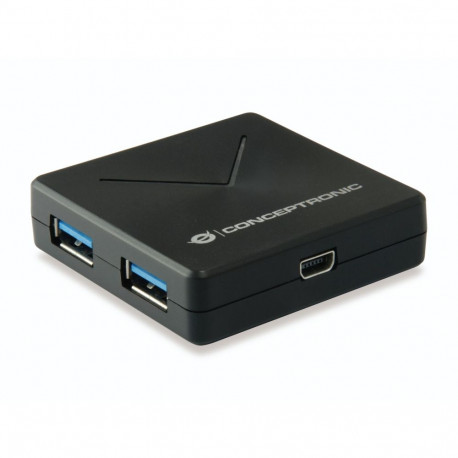 "CONCEPTRONIC 4-Port Hub USB-A3.0/Mini-B ->4xA3.0 o.Netz. sw"