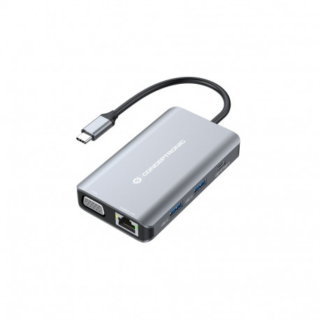 "CONCEPTRONIC 7-1 Dock USB-C->HDMI/3xUSB-A/VGA/+ 25cm gr"