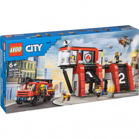 "LEGO City Feuerwehrstation mit Drehleiterfahrzeug 60414"